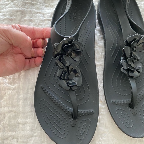 Crocs Serena embellished flower thong slingback size 10 - Picture 4 of 12
